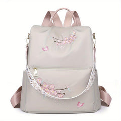 Floral Embroidered Backpack Purse Convertible Anti Theft Daypack