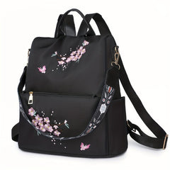 Floral Embroidered Backpack Purse Convertible Anti Theft Daypack