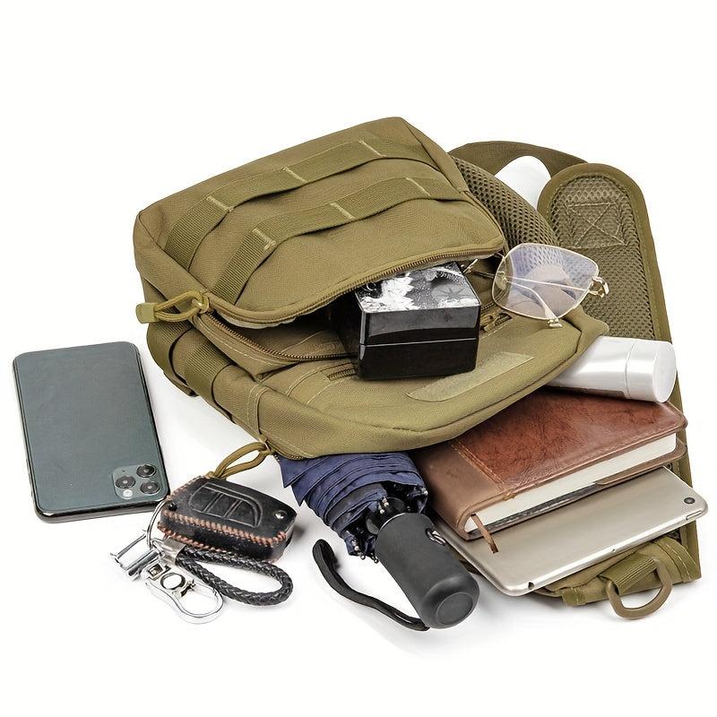 Tactical Shoulder Bag Multicam Camo Chest Bag Sling for Outdoor Travel Hiking