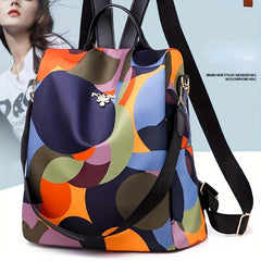 Colorblock Backpack Purse Two way Shoulder Bag