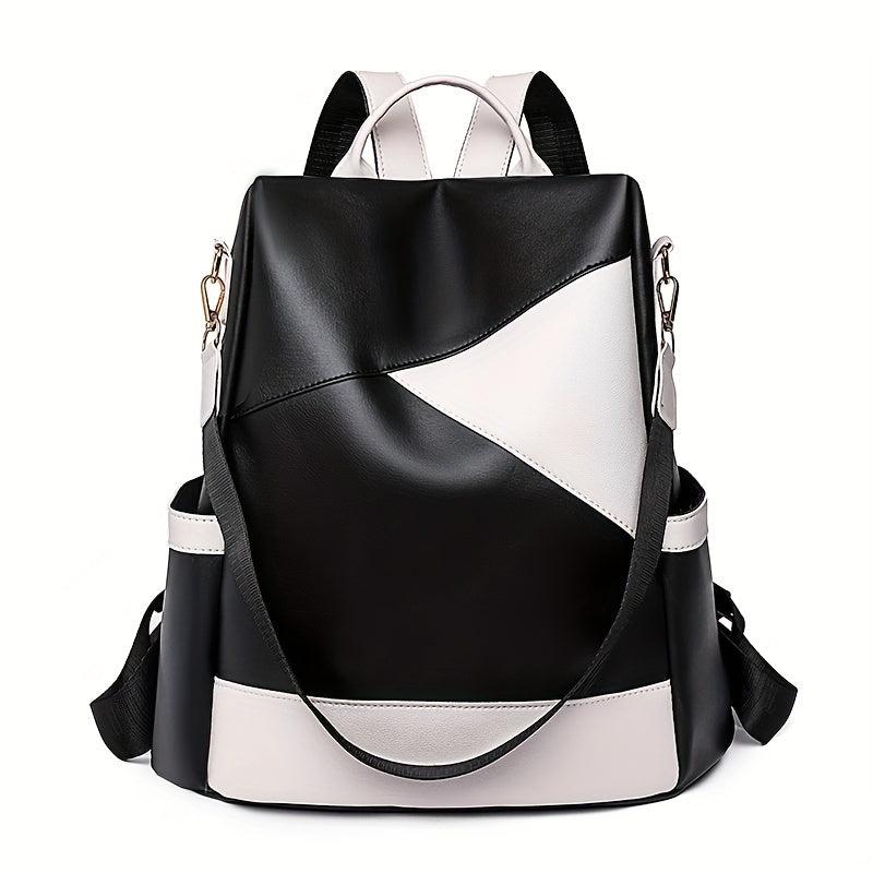 Patchwork Backpack Purse Anti Theft Two way Shoulder Bag For School & Travel