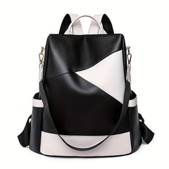 Patchwork Backpack Purse Anti Theft Two way Shoulder Bag For School & Travel