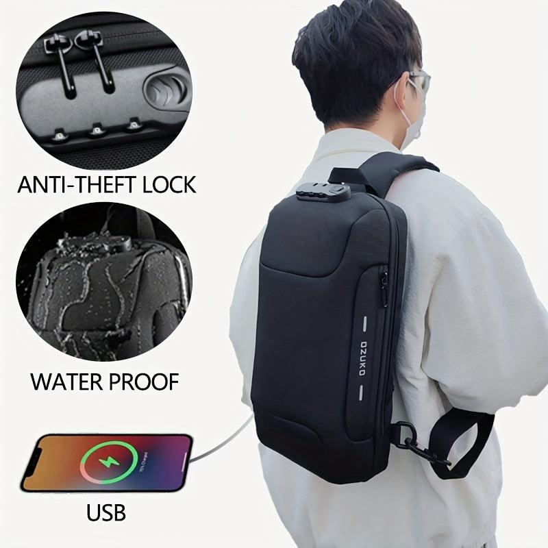 OZUKO Anti Theft Crossbody Sling Bag USB Charging Waterproof Shoulder Bag