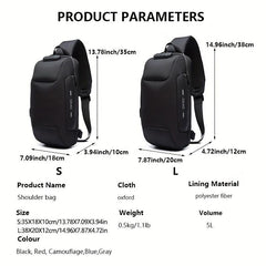 OZUKO Anti Theft Crossbody Sling Bag USB Charging Waterproof Shoulder Bag