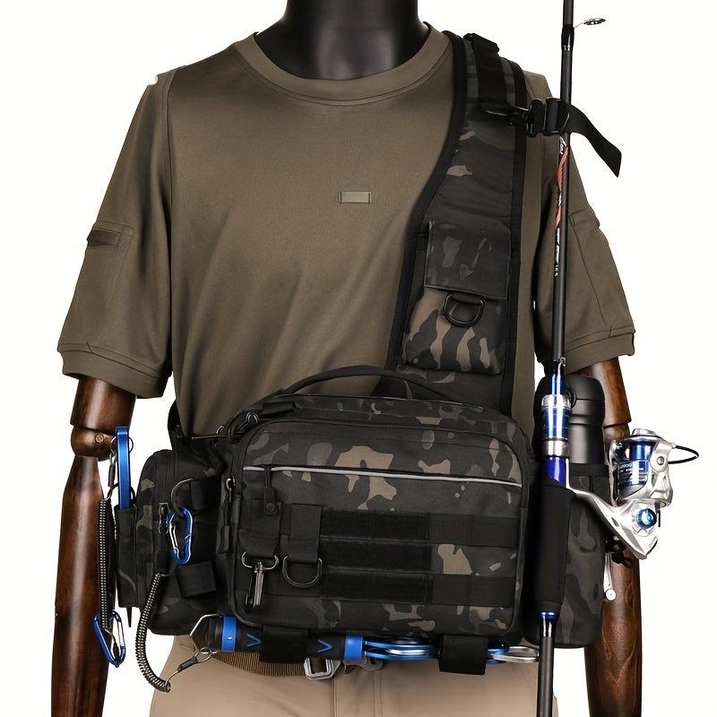 Camouflage Lure Bag Men's Waist Crossbody Fishing Rod Storage Backpack