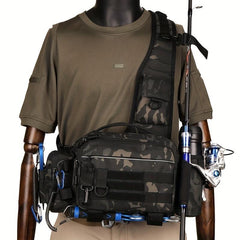 Camouflage Lure Bag Men's Waist Crossbody Fishing Rod Storage Backpack