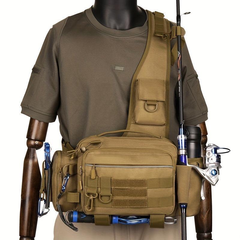 Camouflage Lure Bag Men's Waist Crossbody Fishing Rod Storage Backpack