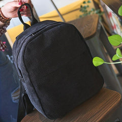 Corduroy Student Travel Backpack with Side Pocket
