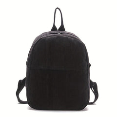 Corduroy Student Travel Backpack with Side Pocket