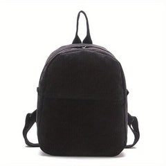 Corduroy Student Travel Backpack with Side Pocket