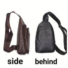 Men's Casual Crossbody Bag With Earphone Hole Multifunctional Shoulder Bag