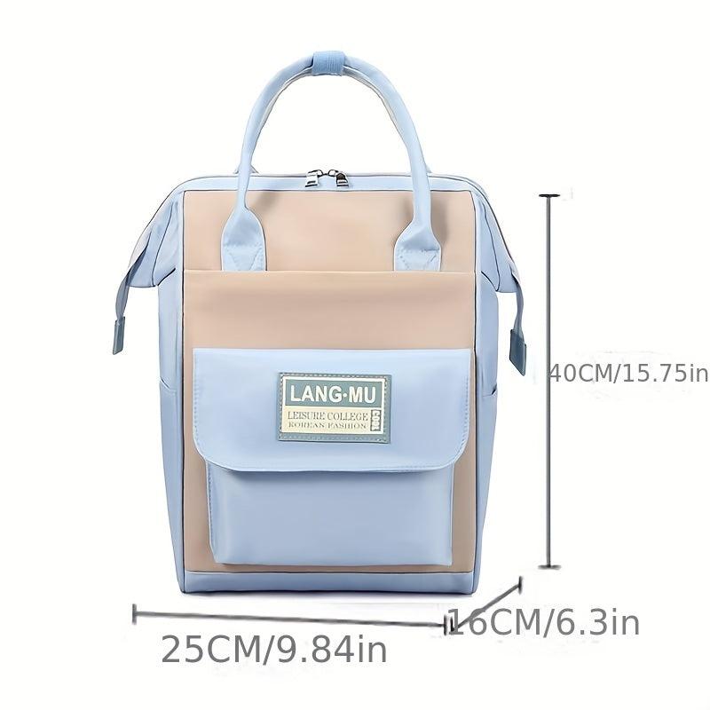 Colorblock Preppy School Backpack Large Capacity Laptop