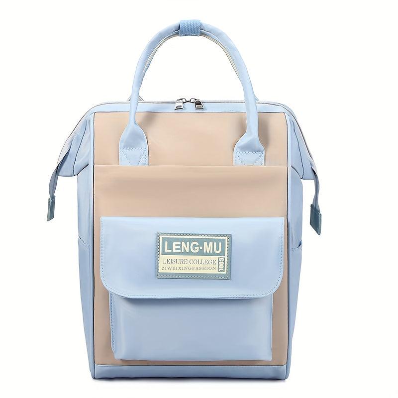 Colorblock Preppy School Backpack Large Capacity Laptop
