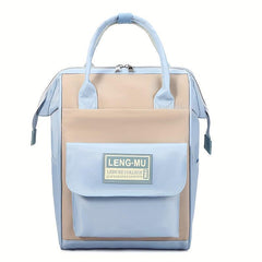 Colorblock Preppy School Backpack Large Capacity Laptop