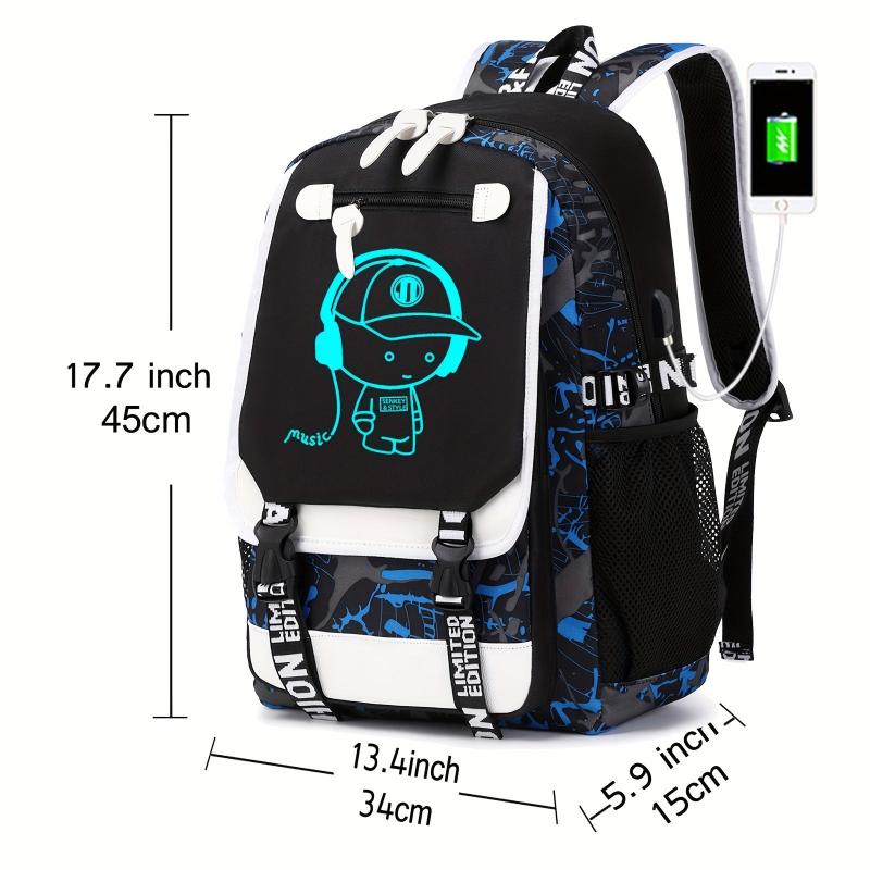 Luminous Large Capacity Travel Backpack Dacron Waterproof Laptop Daypack