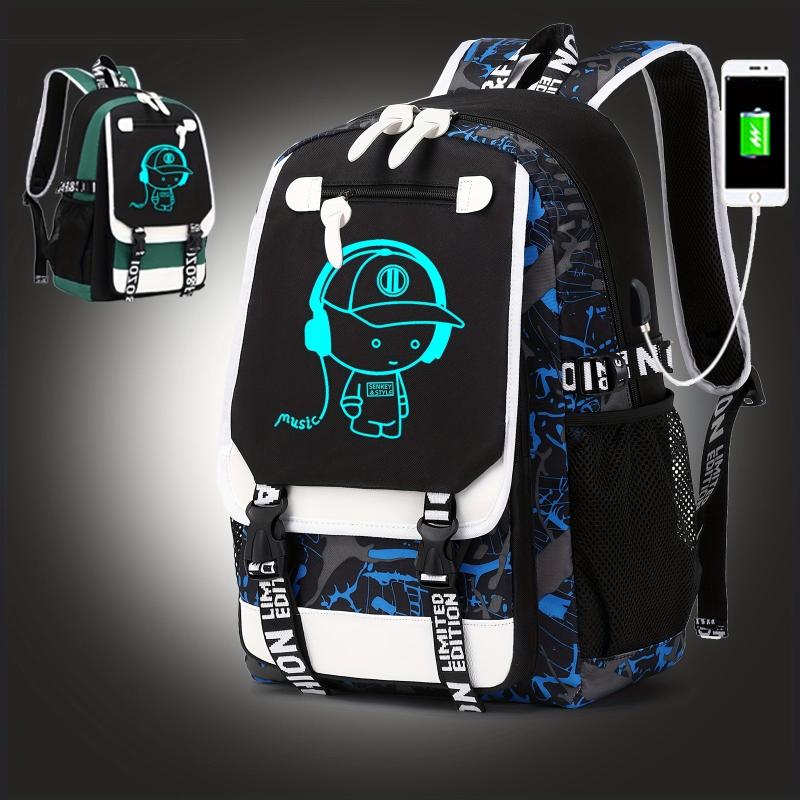 Luminous Large Capacity Travel Backpack Dacron Waterproof Laptop Daypack