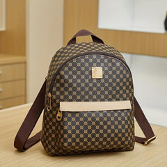 Women's Vintage Pattern Backpack Zipper Portable Rucksack