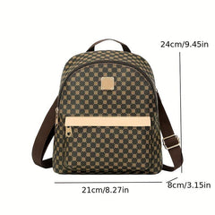 Women's Vintage Pattern Backpack Zipper Portable Rucksack