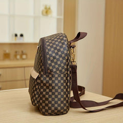 Women's Vintage Pattern Backpack Zipper Portable Rucksack