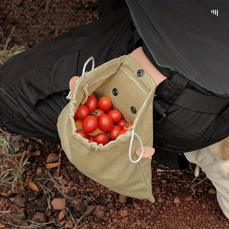 Portable Waist Bag for Traveling Camping Hiking, Canvas Bag with Leather