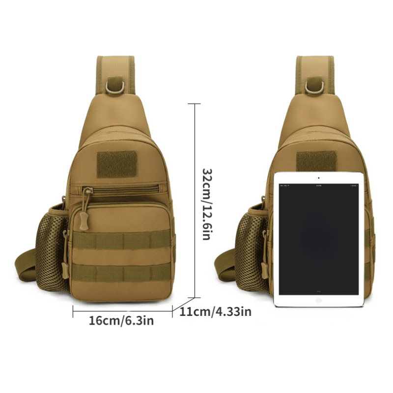 Men's Tactical Shoulder Bag With Bottle Holder