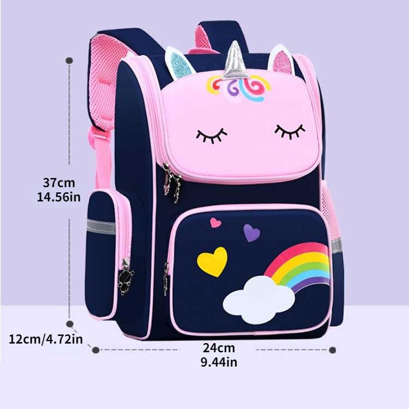 Cartoon Unicorn Flap Backpack Lightweight School Bag