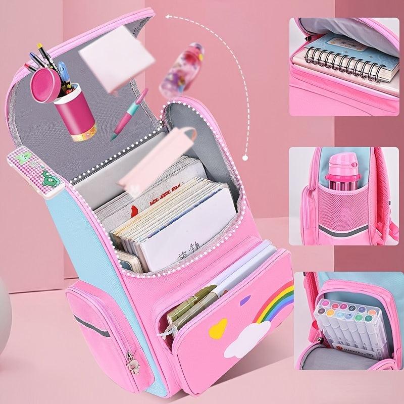 Cartoon Unicorn Flap Backpack Lightweight School Bag