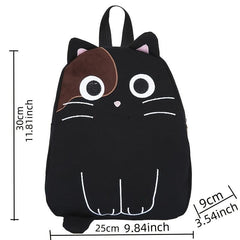 Cartoon Embroidered Backpack Canvas Zipper Daypack
