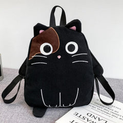 Cartoon Embroidered Backpack Canvas Zipper Daypack