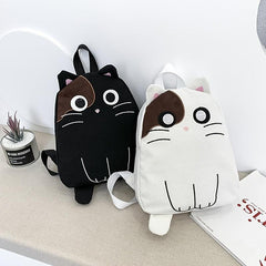 Cartoon Embroidered Backpack Canvas Zipper Daypack