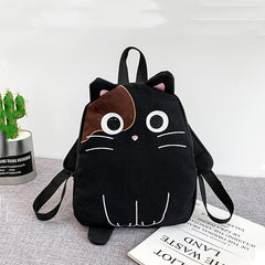 Cartoon Embroidered Backpack Canvas Zipper Daypack