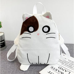 Cartoon Embroidered Backpack Canvas Zipper Daypack