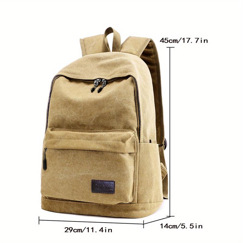 Vintage Canvas Laptop Backpack Lightweight Student Book Bag