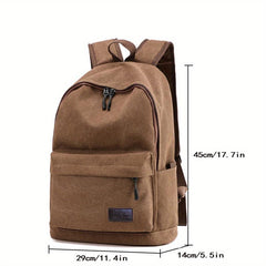 Vintage Canvas Laptop Backpack Lightweight Student Book Bag