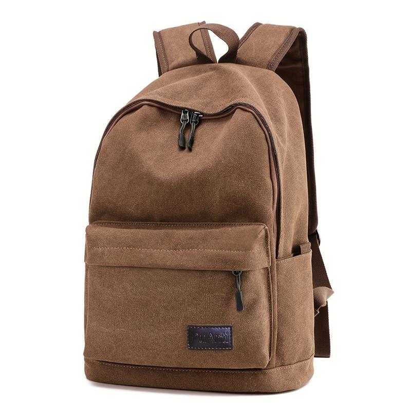 Vintage Canvas Laptop Backpack Lightweight Student Book Bag