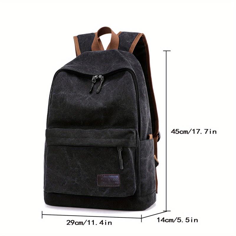 Vintage Canvas Laptop Backpack Lightweight Student Book Bag