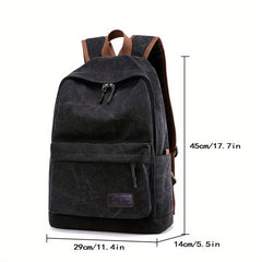 Vintage Canvas Laptop Backpack Lightweight Student Book Bag