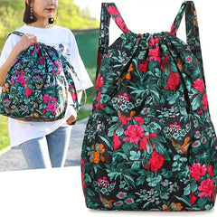 Classic Drawstring Backpack Portable Rucksack Women's Daypack