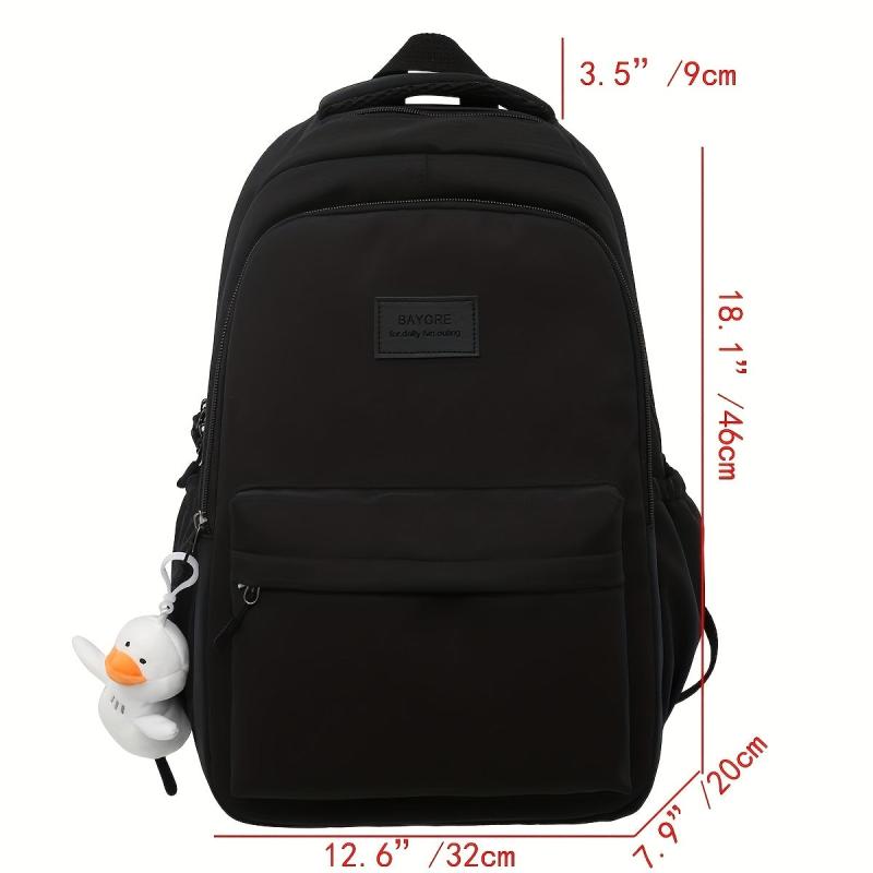Large Capacity Duck Pendant Backpack Nylon Lightweight School Travel Bag