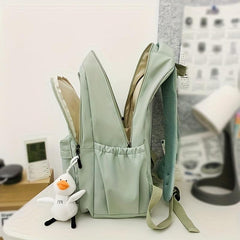 Large Capacity Duck Pendant Backpack Nylon Lightweight School Travel Bag