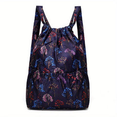 Butterfly Floral Pattern Backpack Drawstring Travel Schoolbag