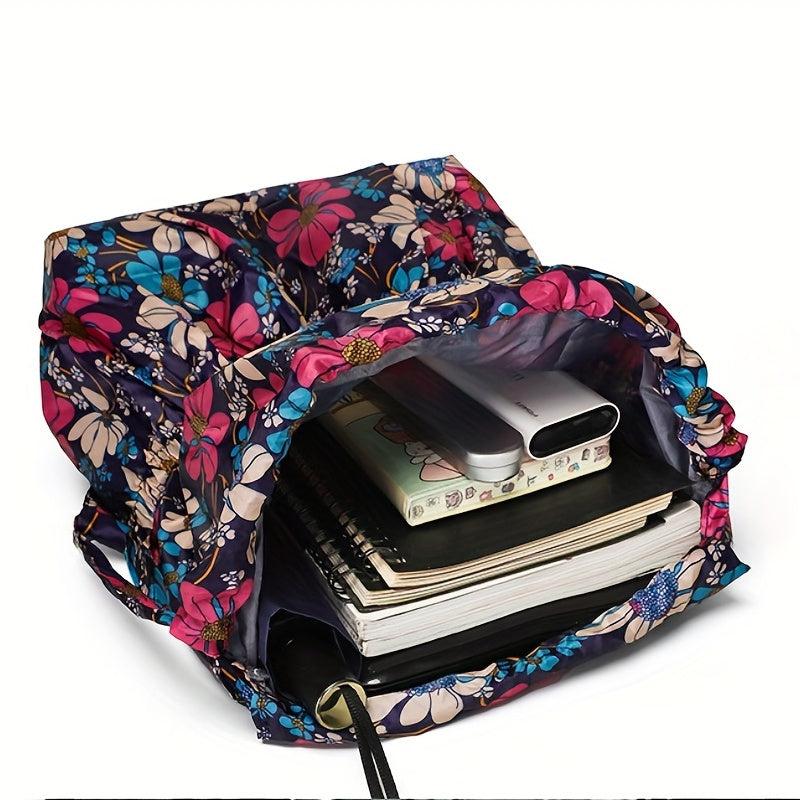 Butterfly Floral Pattern Backpack Drawstring Travel Schoolbag