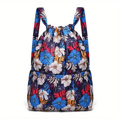 Butterfly Floral Pattern Backpack Drawstring Travel Schoolbag