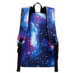 Starry Sky & Cat Print Backpack Durable Lightweight School Travel Bag