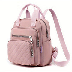 Argyle Quilted Square Backpack Waterproof Schoolbag