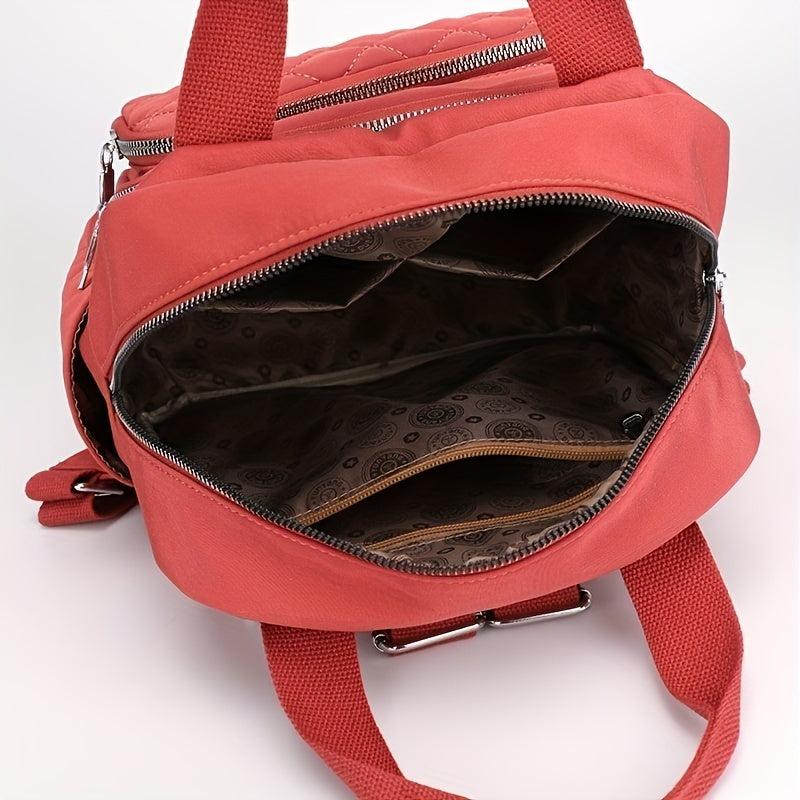 Argyle Quilted Square Backpack Waterproof Schoolbag