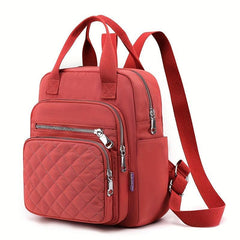 Argyle Quilted Square Backpack Waterproof Schoolbag