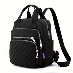 Argyle Quilted Square Backpack Waterproof Schoolbag