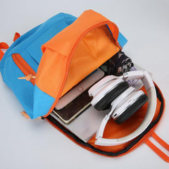 Colorblock Zipper Backpack Lightweight Travel Storage Rucksack