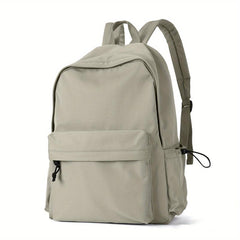 Minimalist Solid Backpack Preppy Zipper Large Capacity School Bag
